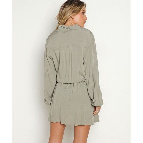 NWT L Space Amelia Dress Olive Green - Picture 3 of 10